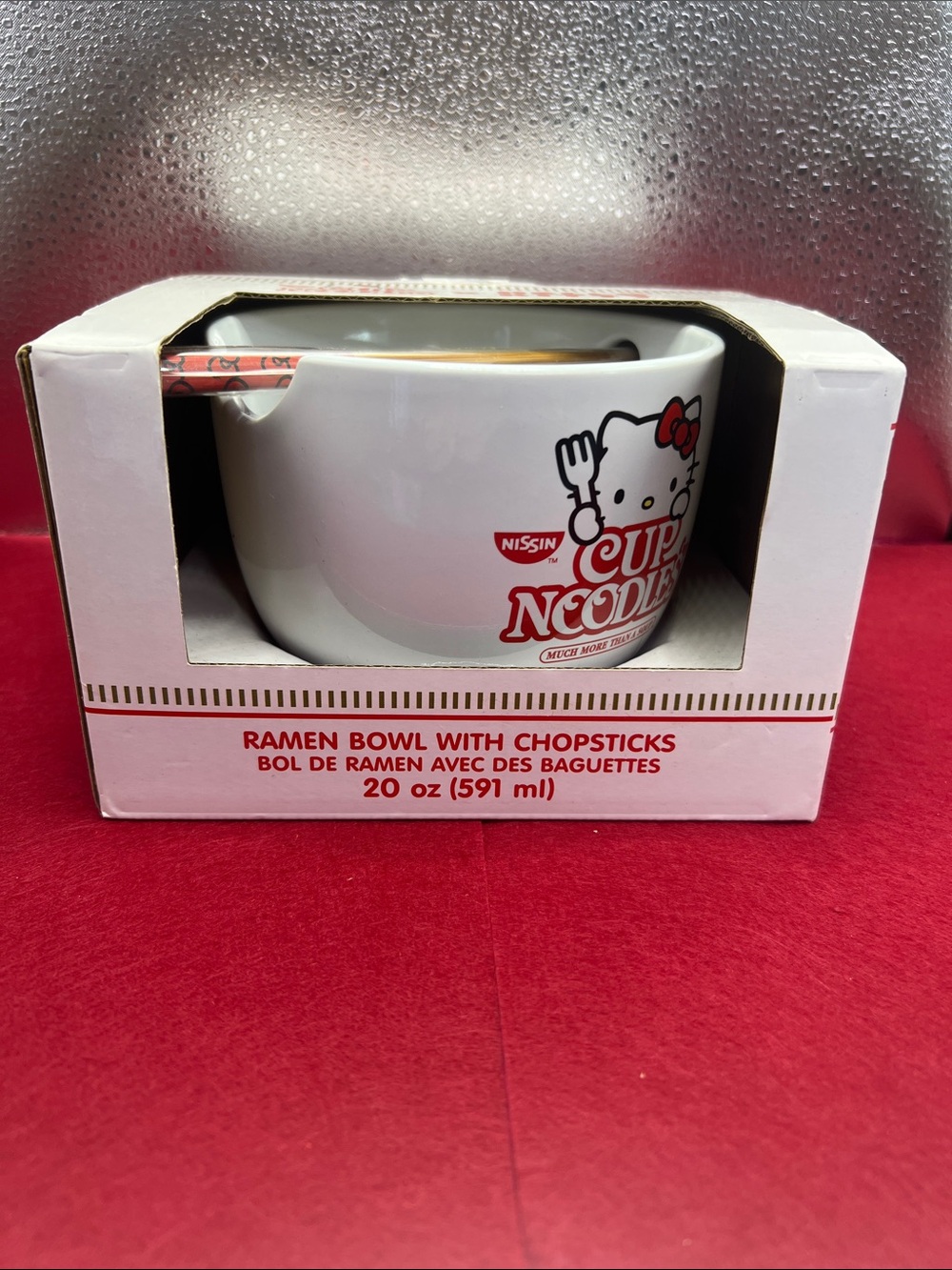 ISSI Hello Kitty Cup Noodles Ramen Bowl Set - White with Red Accents